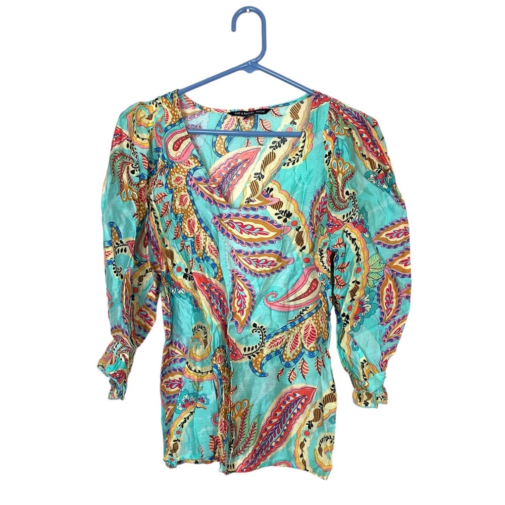 NWT Zac and Rachel petite paisley print lightweight top size small